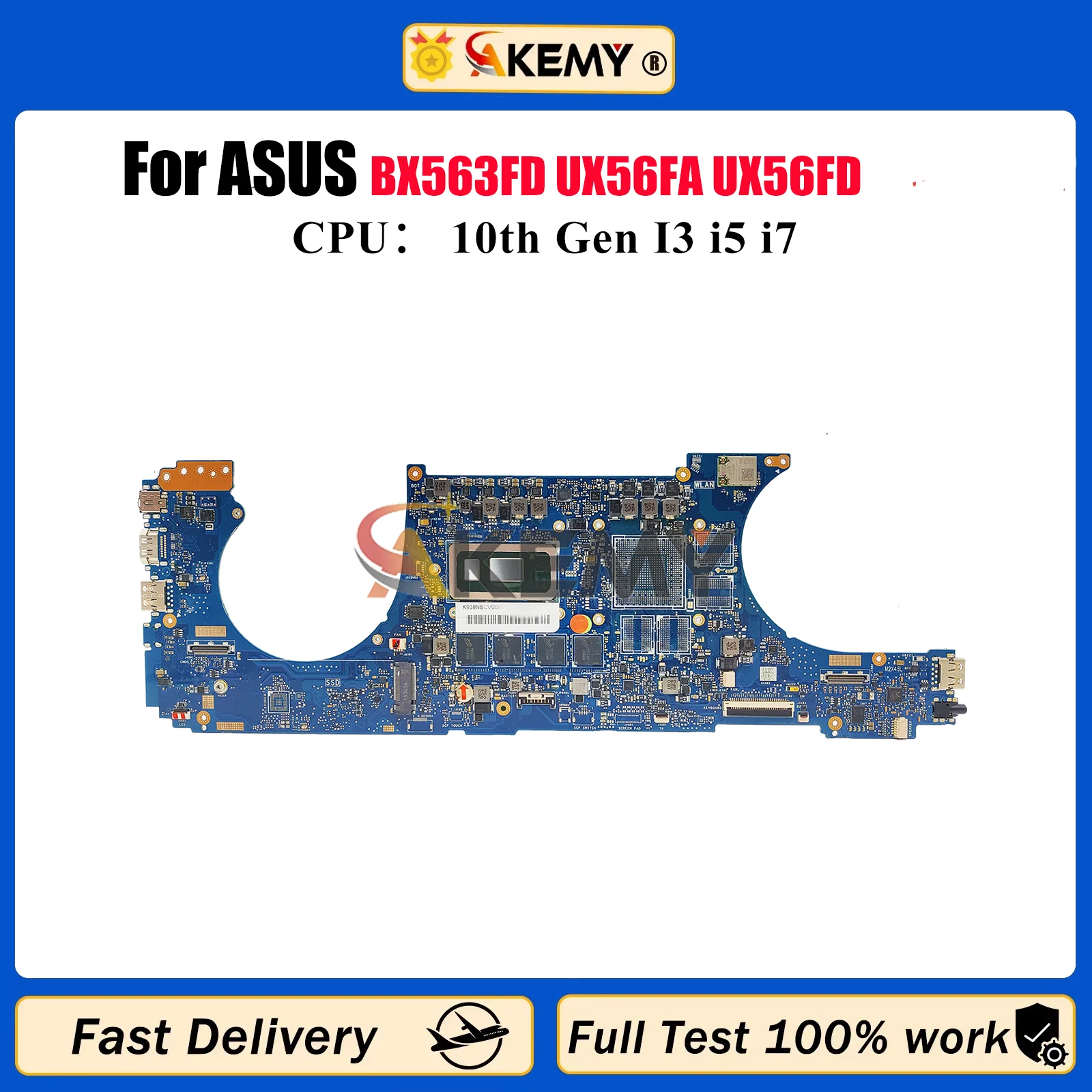 

UX563FA Laptop Motherboard For ASUS ZenBook UX563 BX563FD RX563FD Q536FD UX56FA UX56FD Notebook Mainboard With 10th Gen I3 i5 i7