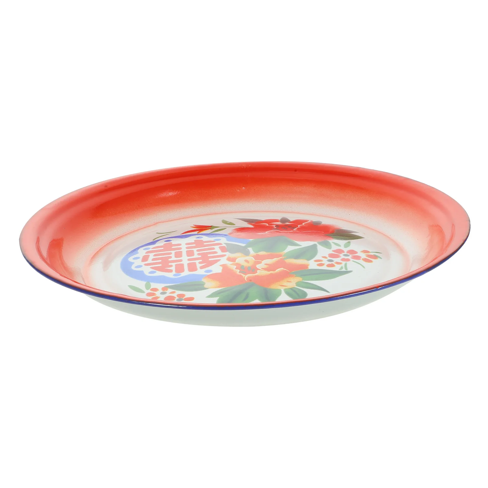 

Vintage Enamel Plate Retro Chinese Style Fruits Vegetables Tray Reusable Plates for Home Kitchen Safe Reliable