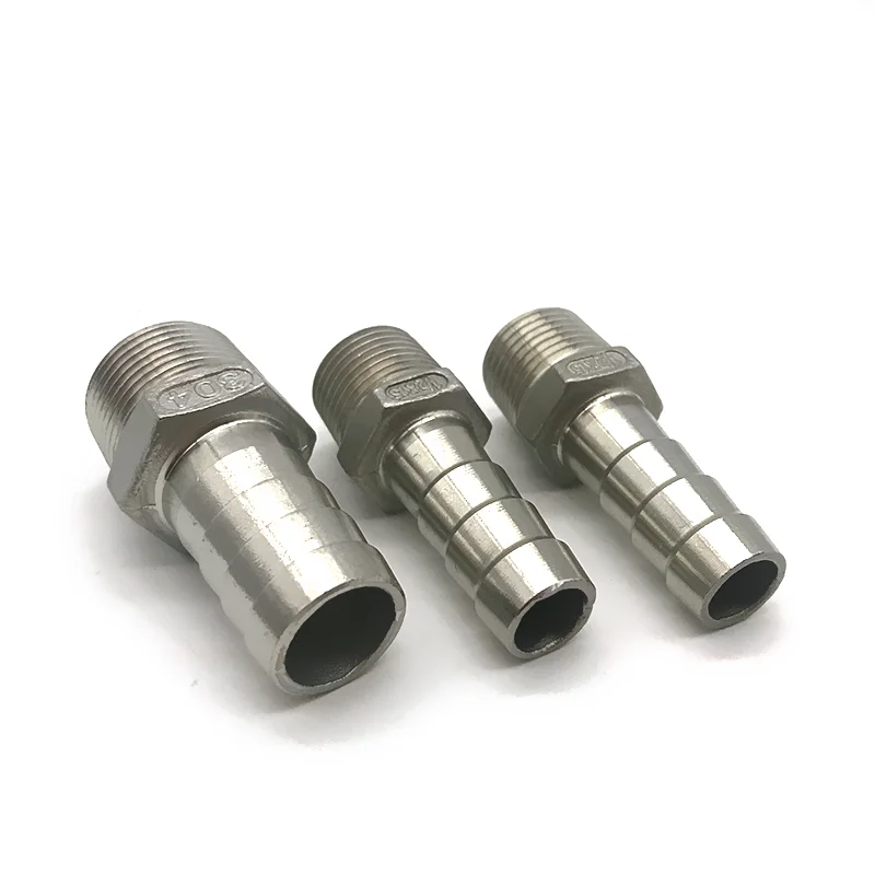 304 stainless steel hose thread hose connector Inch thread BSPT 1/8\