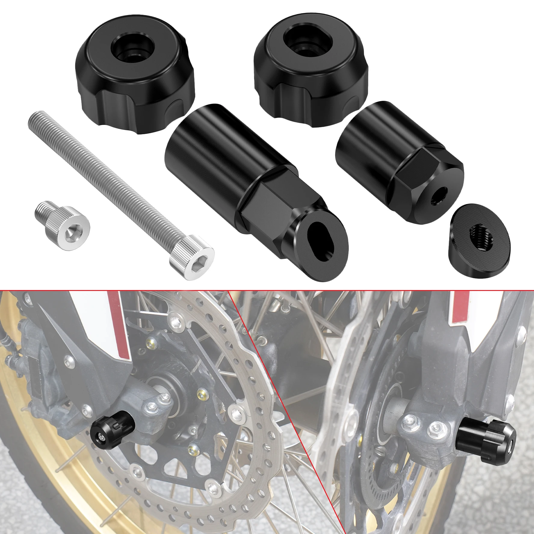 

Motorcycle Crash Protectors Front Wheel Axle Sliders for Honda CRF1100L Africa Twin CRF1100 L 2020 2021 2022 2023 2024