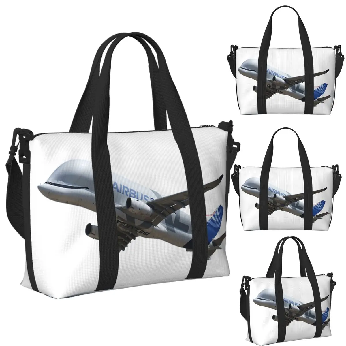 

Custom Airbus Beluga Beach Travel Bag Large Capacity Tote Bags for Gym Yoga Women Shopping Duffle Shoulder Bag
