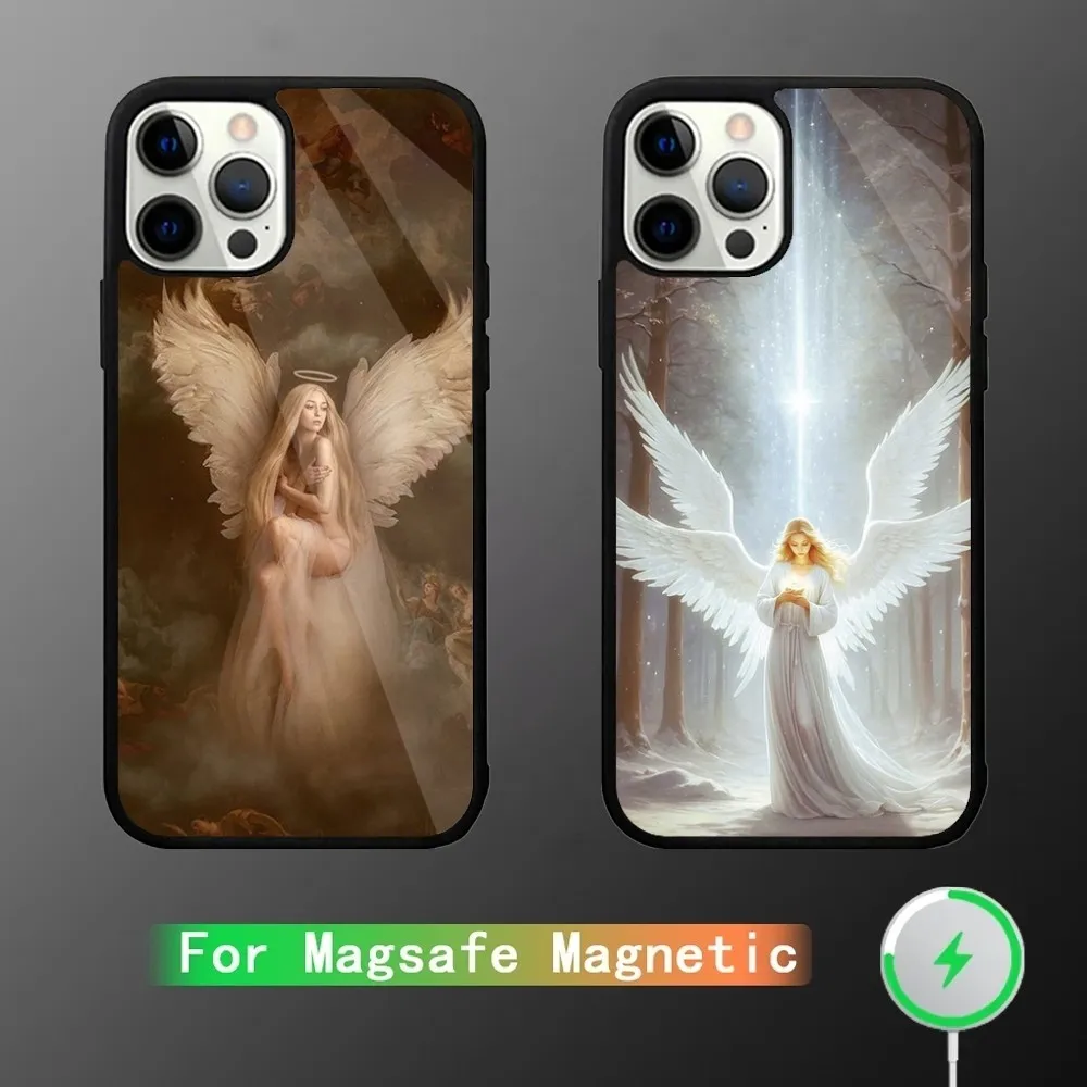 

Fantasy Angel Girl Wings Phone Case For iPhone 15,14,13,12,11,Plus,Pro,Max Mini Magsafe Magnetic Wireless Charging