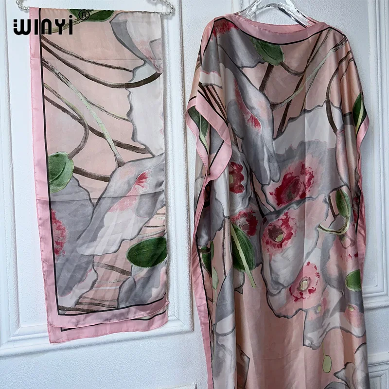 WINYI muslim african traditional dress for woman abaya dubai luxury Kaftan evening dress Elegant Maxi Length Dress beach covers