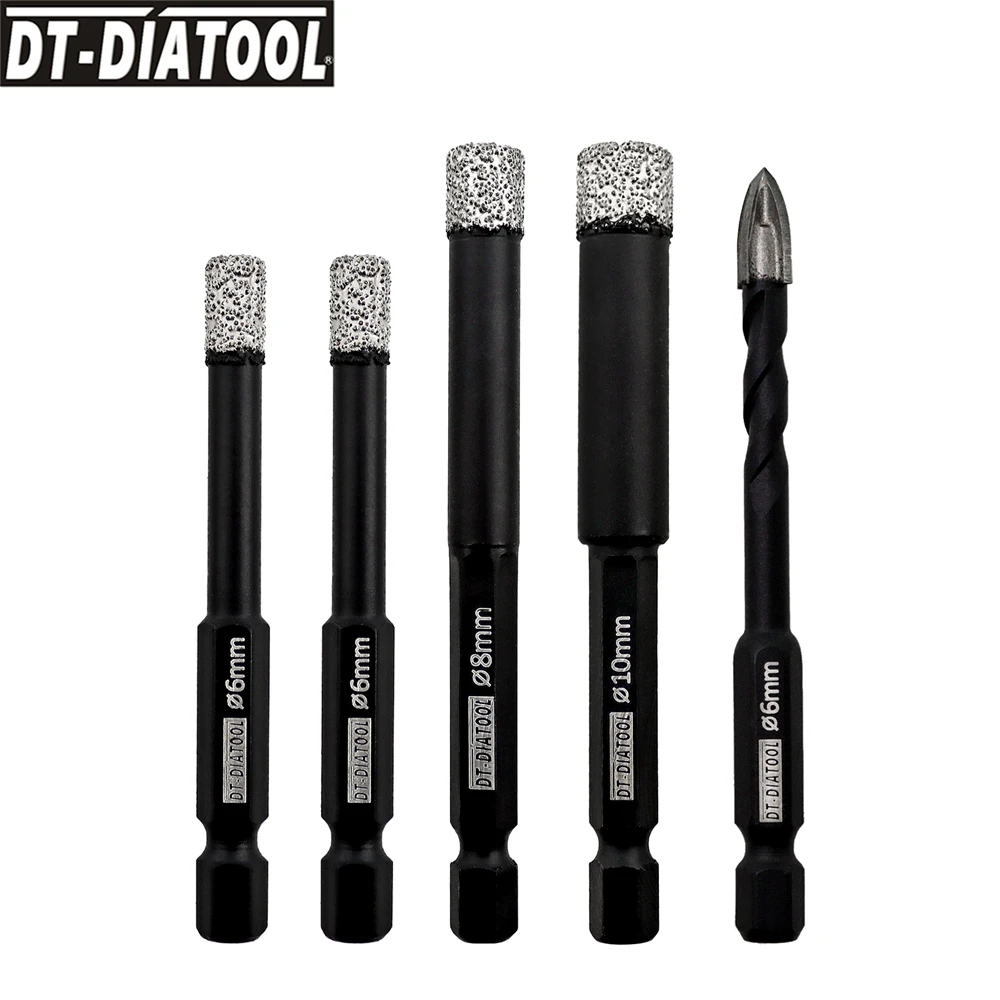

DT-DIATOOL Diamond Drill Core Bit for Tile Marble Granite Hole Saw Drill Core Bit Drilling Bit Set