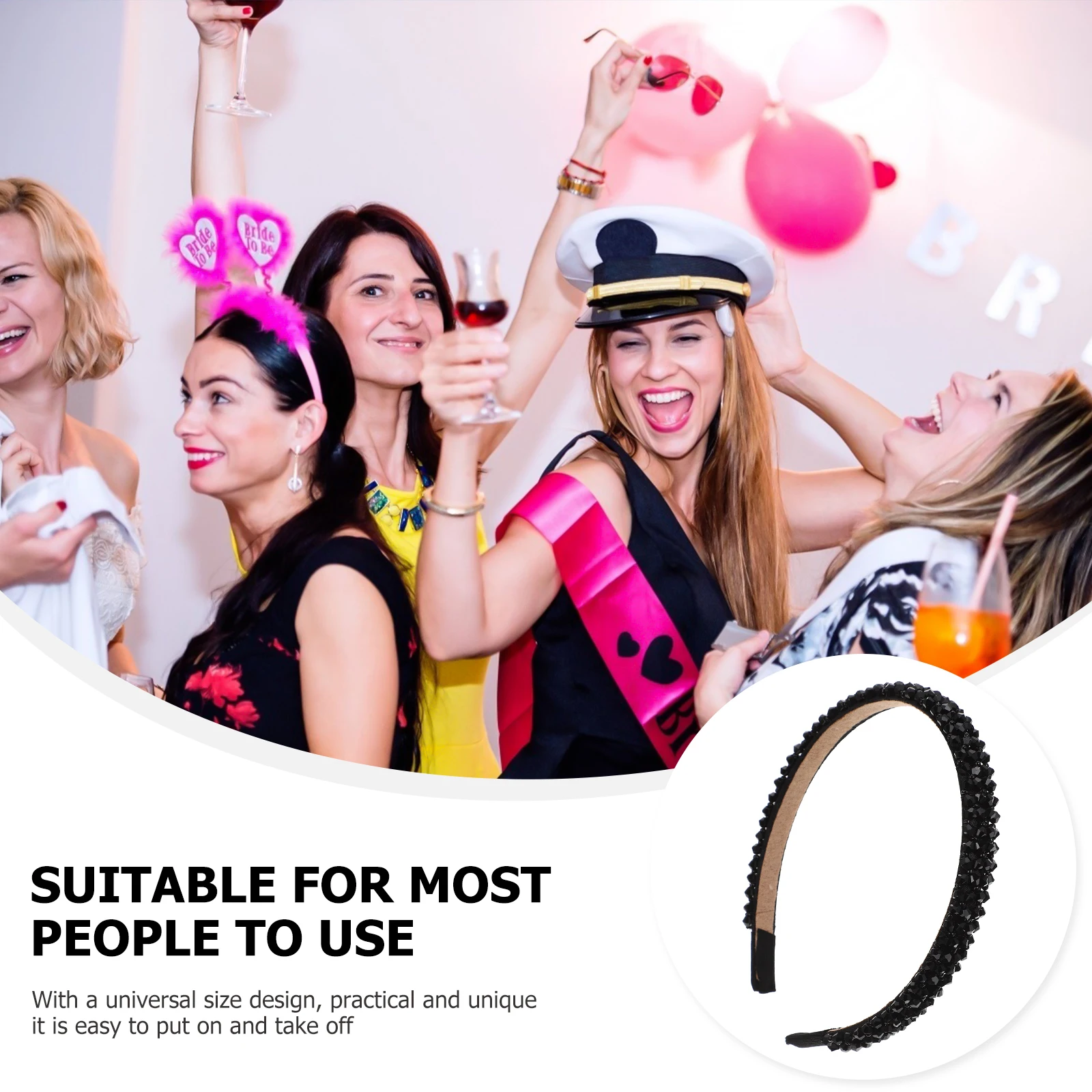 

Delicate Crystal Beaded Headband For Women Girls Chic Fashion Hairband Accessory Retro Double Band Hoops Decoration Elegant