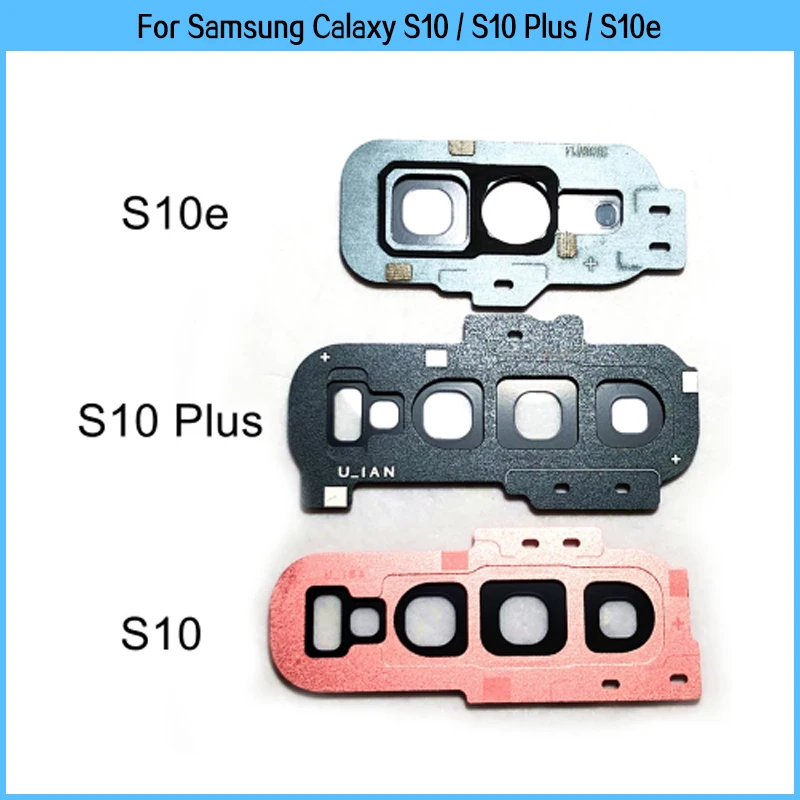 New For Samsung Calaxy S10 Plus / S10e Rear Camera Frame Holder Lens Glass Panel Cover S10 Back Camera Glass Lens Replacement