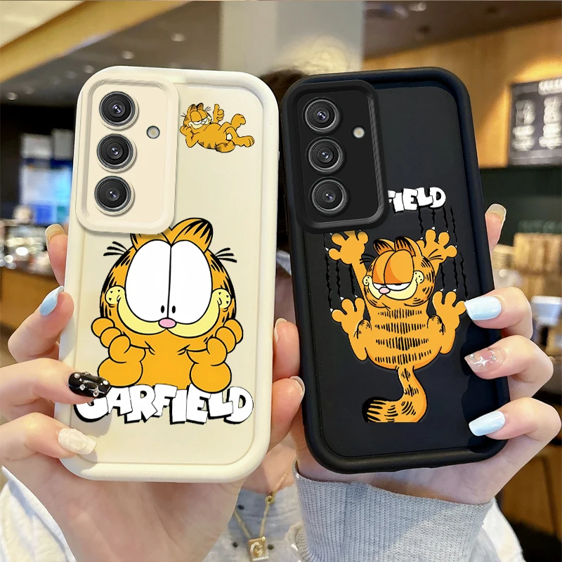 Cute Cartoon G-Garfields Phone Case For Samsung Galaxy S25 S24 S23 S21 Ultra Plus S24 S23 S21 S20 FE A73 A55 Soft Silicone Cover