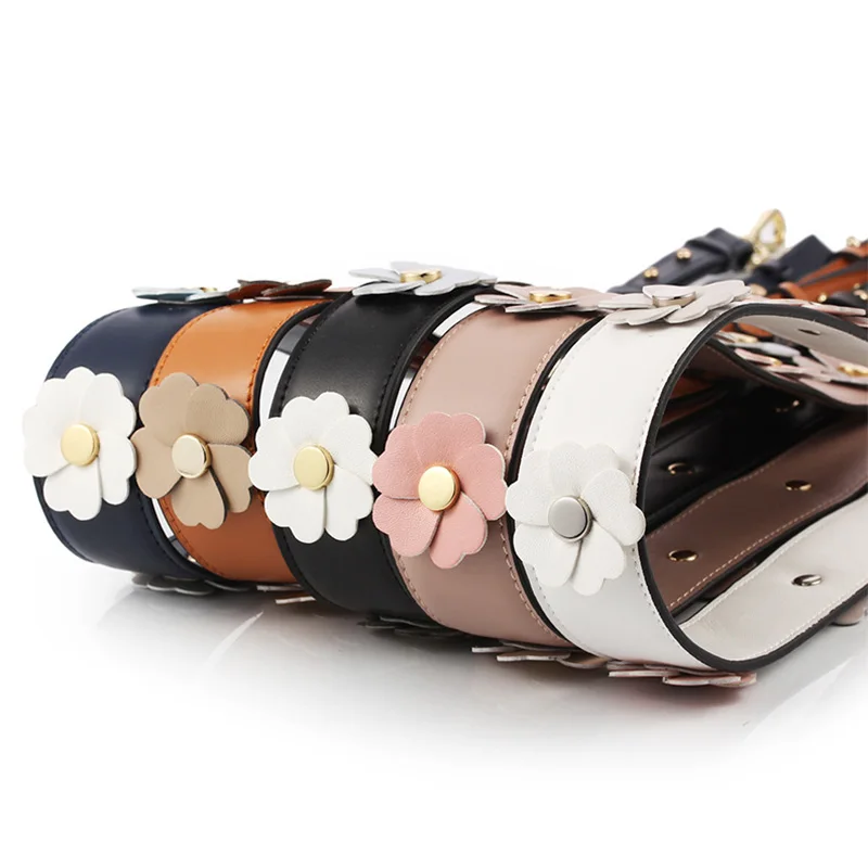 TINBERON sac bandoulière en cuir de vache sacs à main sangle fleur sac accessoires réglable sac sangle Messenger sac bandoulière