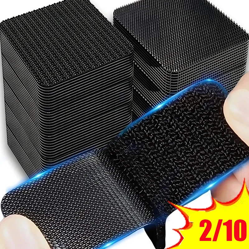 10/2 Pieces of Strong Self-adhesive Fixed Car Floor Mat Patches with Seamless Double-sided Tape for Household Anti Slip Fastener