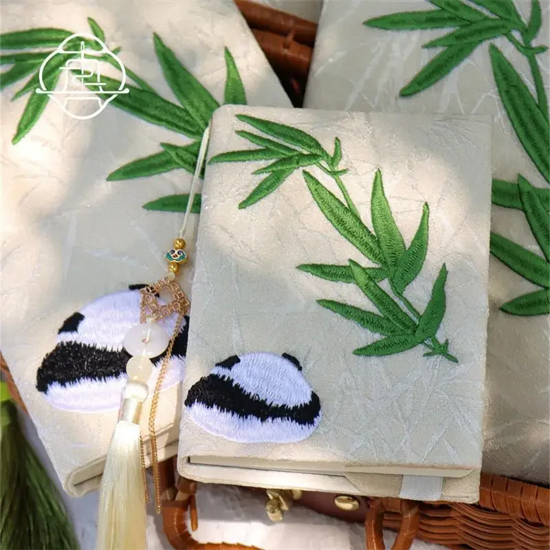 【Bamboo Forest Panda】Original Handmade A5A6 Notebook Covers Protector Book Sleeve Crafted Fabric Products Diary Cover，in Stock