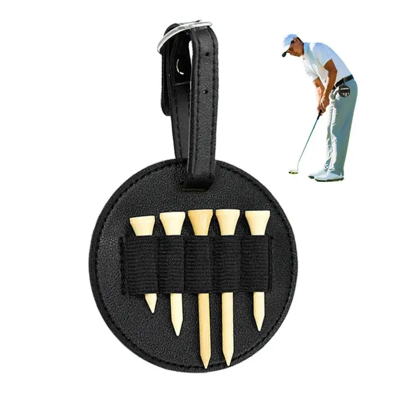 

Belt Golf Tee Holder PU Leathercarrying Holders Storage Bag Waist Belt Pouch Black Golf Tee Organizer for Golf Lovers Men Women