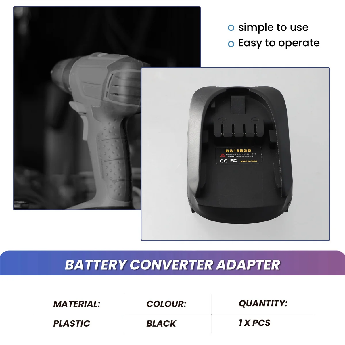 

【Купите и получите $не】адаптер аккумулятора BS18BSB для литий-ионного аккумулятора Bosch BAT609 для инструмента Bosch 18 В, сменный адаптер