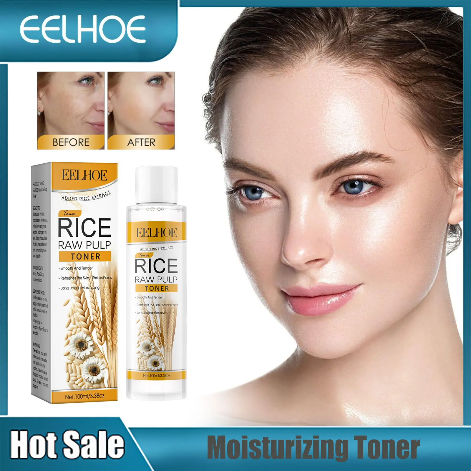 

Rice Essence Face Moisturizing Essential Toner Anti-Aging Shrink Pore Wrinkles Remove Fine Line Facial Skin Care Korean Cosmetic