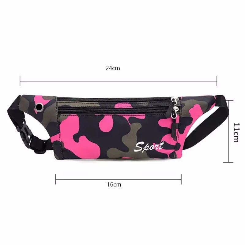 Ladies Casual Waterproof Chest Pack Camouflage Sport Waist Travel Bum Bag Boys Girls Kids Fanny Pack Belt Walking Holiday Pouch