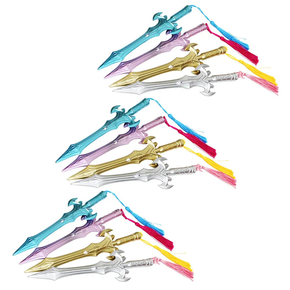 12pçs canetas de gel com borla, canetas em forma de espada para escrita em formato de espada, desenho, escritório, escola, papelaria, novidade, canetas divertidas