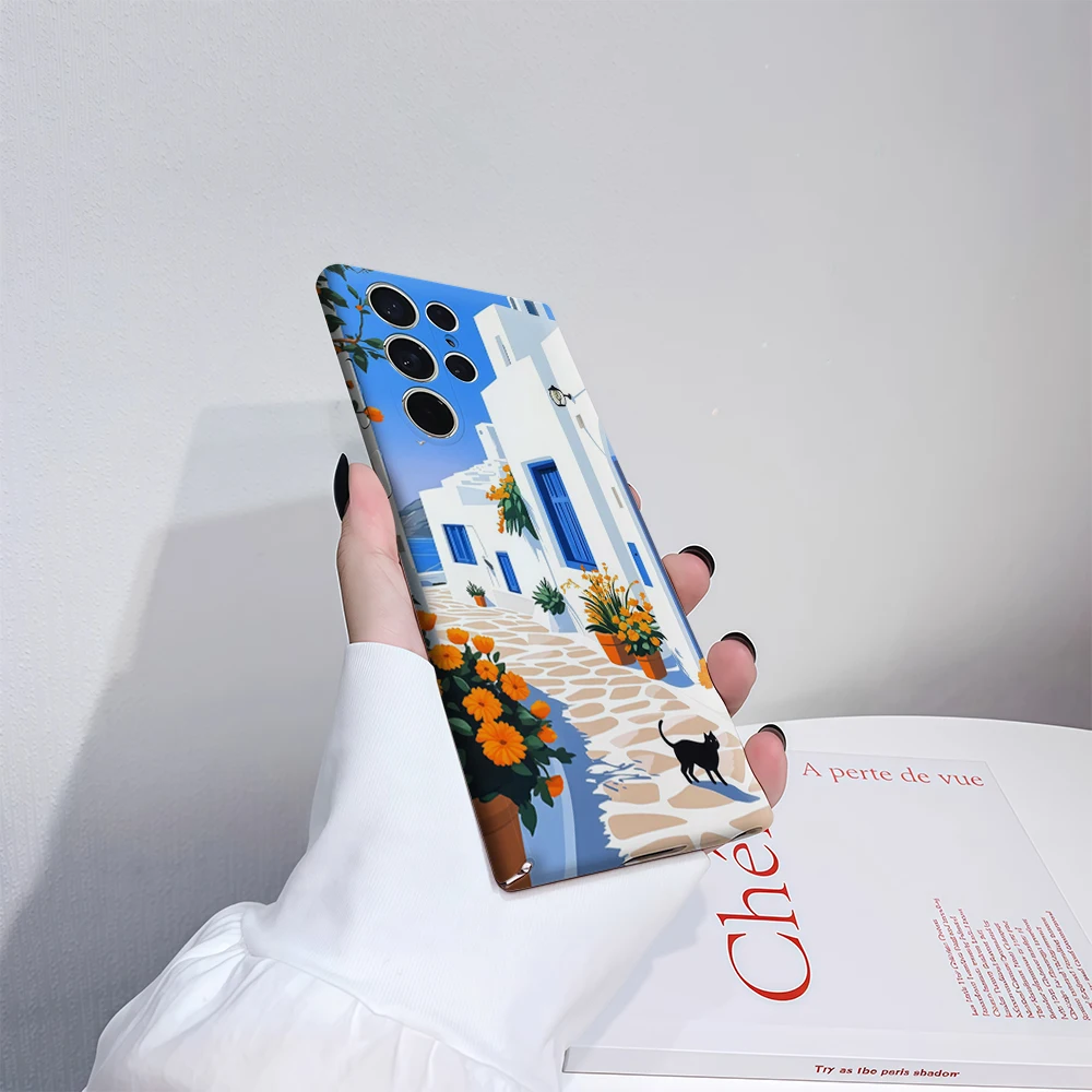 سانتوريني حافظة هاتف سوداء على شكل قطة لهاتف سامسونج جالاكسي S25 Ultra S24 S23 Ultra Plus غطاء خلفي لامع بطبقة مزدوجة #4