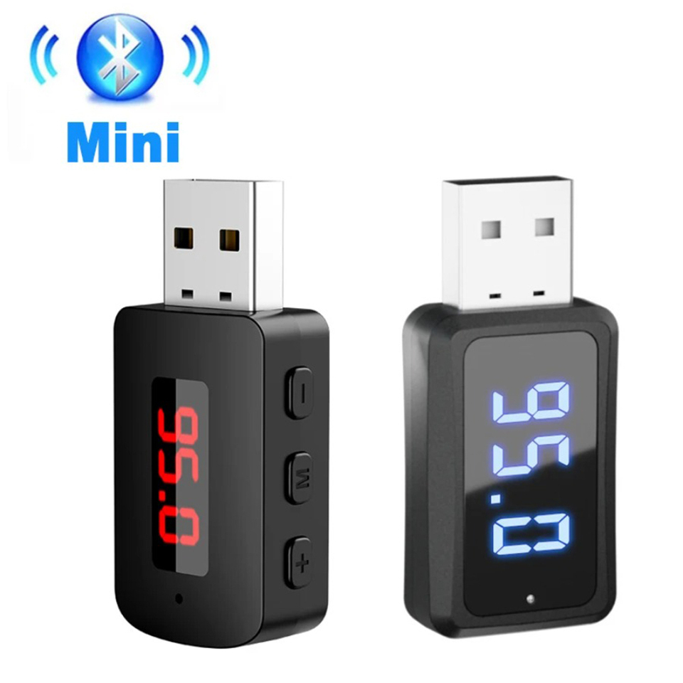  Bluetooth 5.3 Car FM Transmitter Receiver with LED Display Handsfree Call Car Mini USB Auto Wireless Audio Adapter For Fm Radio 