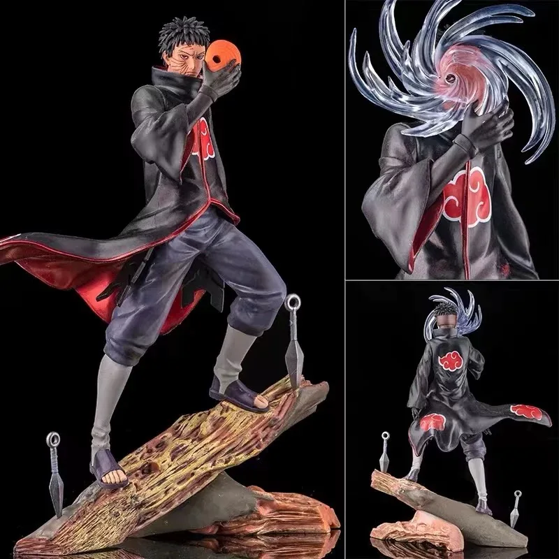 Figura de Naruto Anime de 26cm, modelo Obito Uchiha Tobi, cabeza de juguete cambiable, estatua GK, colección de figuras de acción de Pvc, Dol decorativo