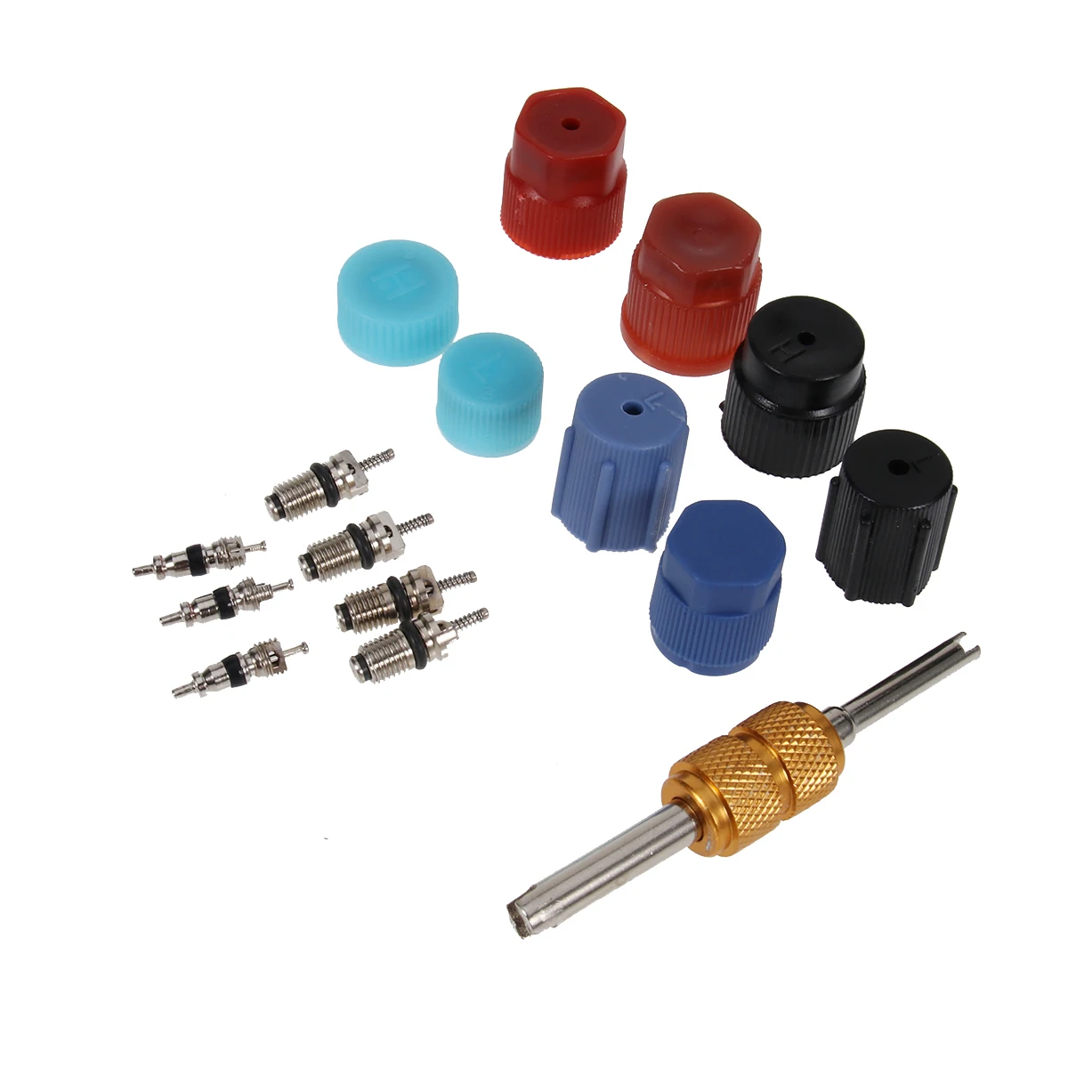 

Air Conditioner Interface Cap Tool Core High Low Kit for Car System Repair Corrosion Resistant Leak Proof O