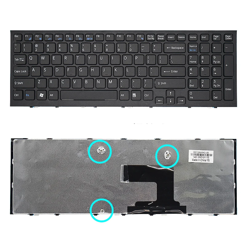 

Siakoocty New US Keyboard Replacement for Sony Vaio VPC-EL VPCEL PCG-71C11L PCG-71C12L Black Frame