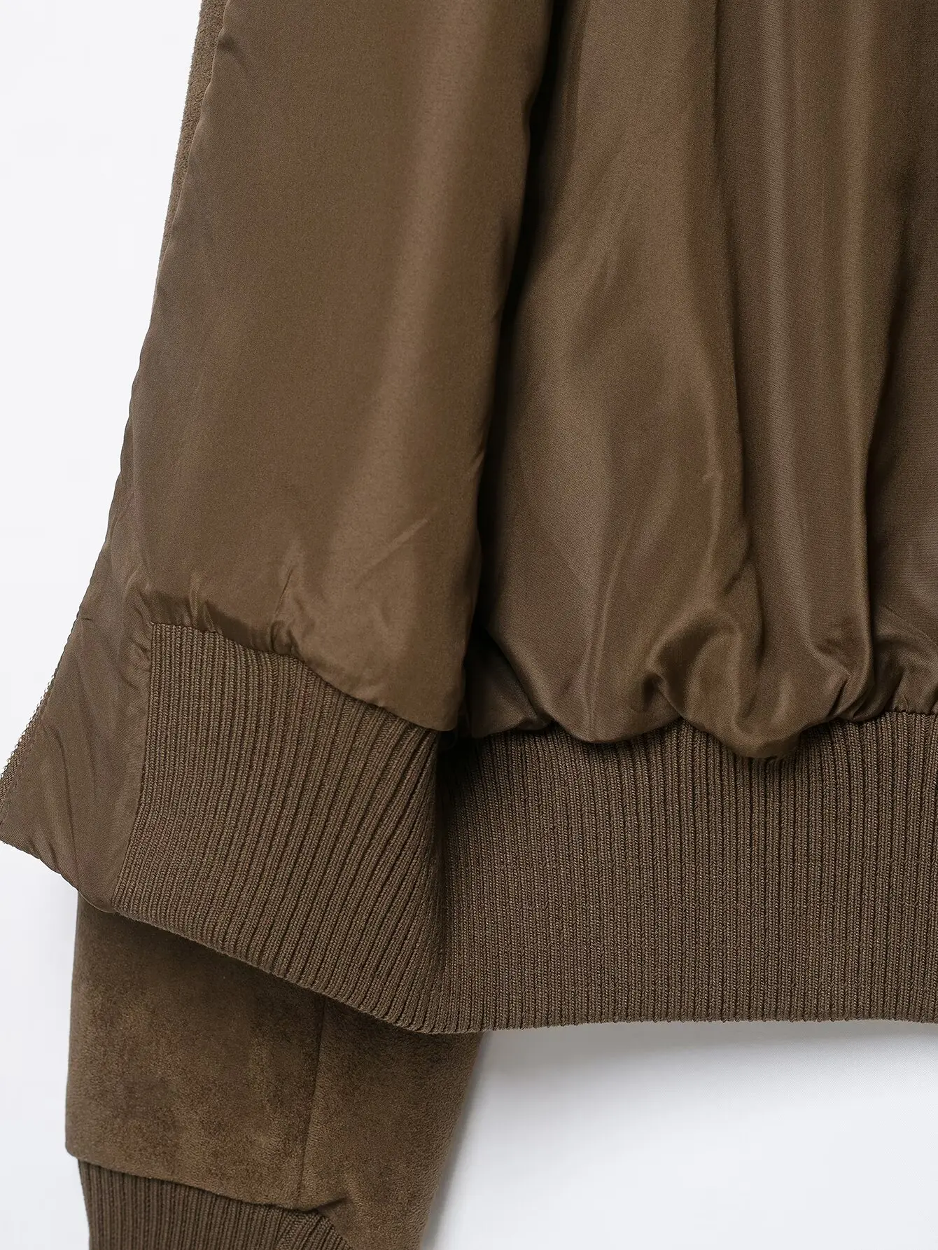 TFMLN Damen Kunstwildlederjacke, einfarbig, schmale Passform, hoher Kragen, lange Ärmel, Reißverschlusstaschen, elastischer Saum, Mantel, Herbstjacken 2026, neu – Detail 10
