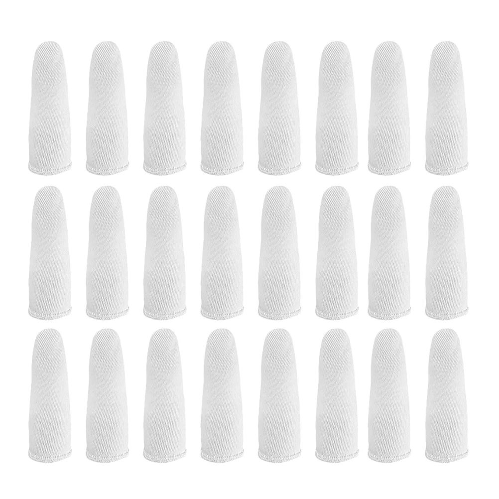 

100 Pcs Finger Cots Cotton Protector The Mitten Covers Thumb Protectors Nail Biting Gloves Fingers Tips for Cutting Food