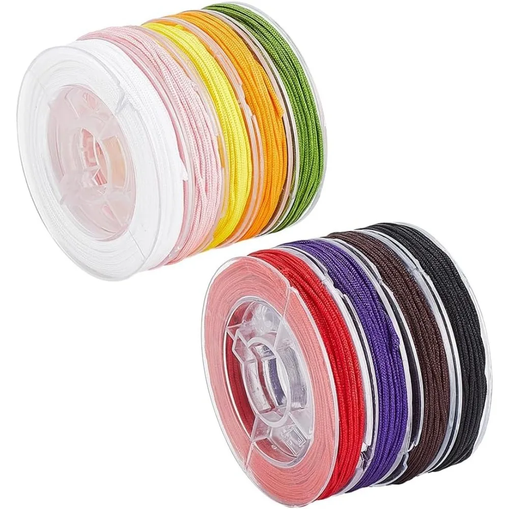 

9 Color 0.8mm Nylon Beading String Chinese Knotting Cord Thread Bracelet String Kumihimo Macrame Thread String