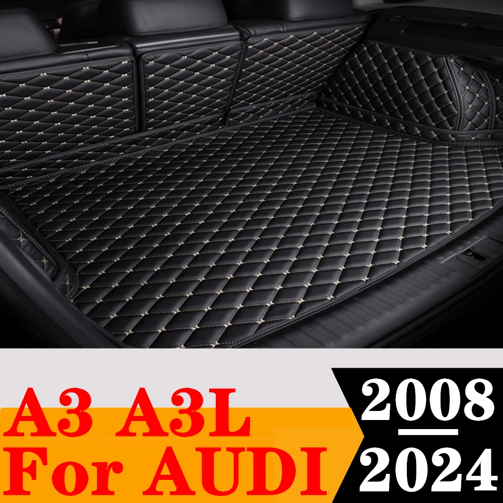 Custom Full Set Car Trunk Mat For AUDI A3 A3L 2024 2023 2022 2021 20 2019 2018-2008 Rear Cargo Liner Tail Boot Tray luggage Pad