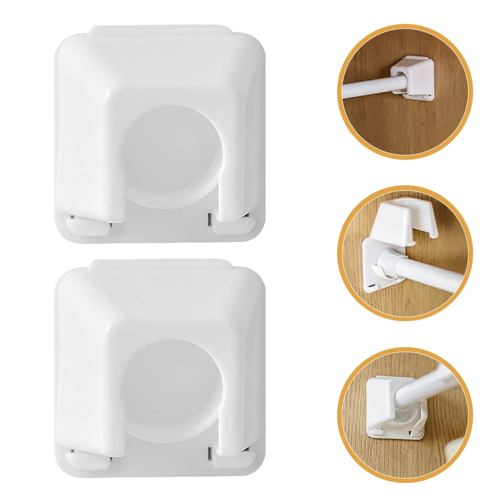 

2pcs Curtain Rod Brackets Black Plastic Wall Mount For Curtain Pole Holder Easy Install Window Hardware Drapery Brackets