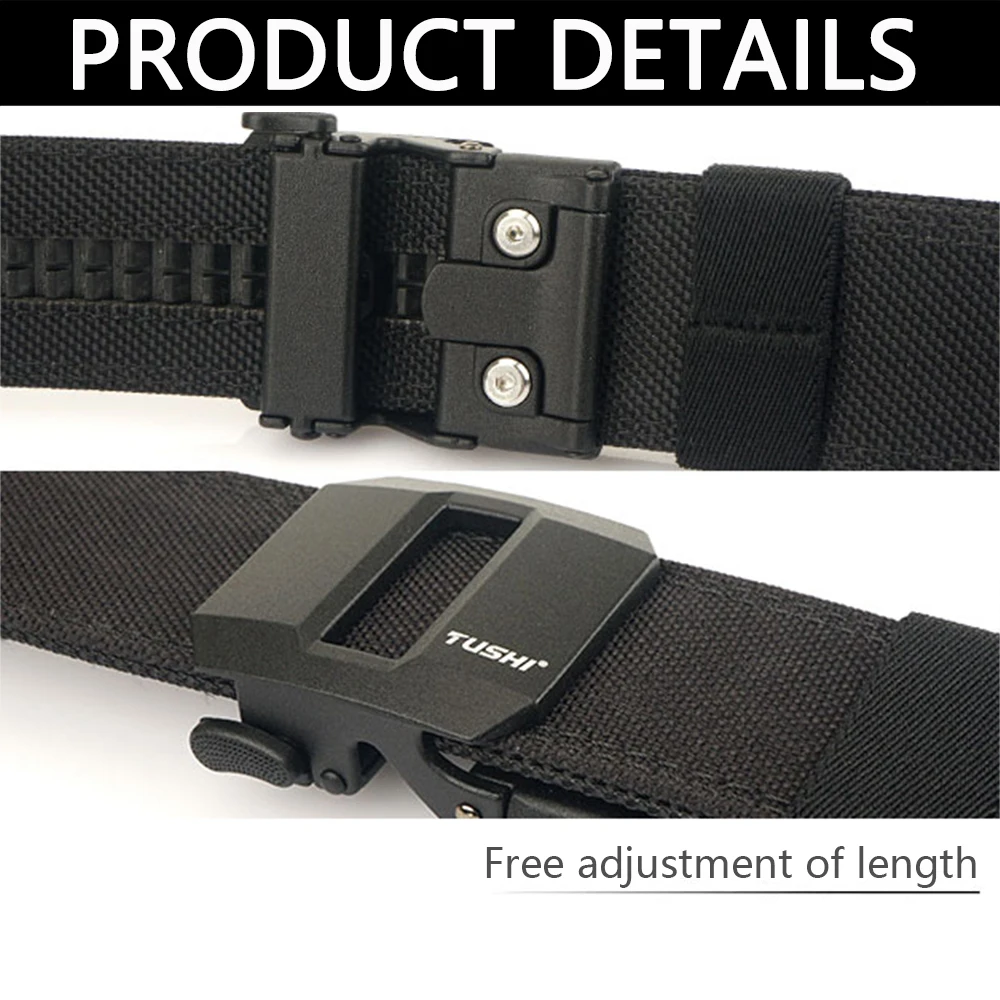 ALPTACTICS Hard Tactical Belt for Men Metal Automatic Buckle IPSC Gun Belt 1100D Nylon Military Belt Outdoor Sports Girdle Male