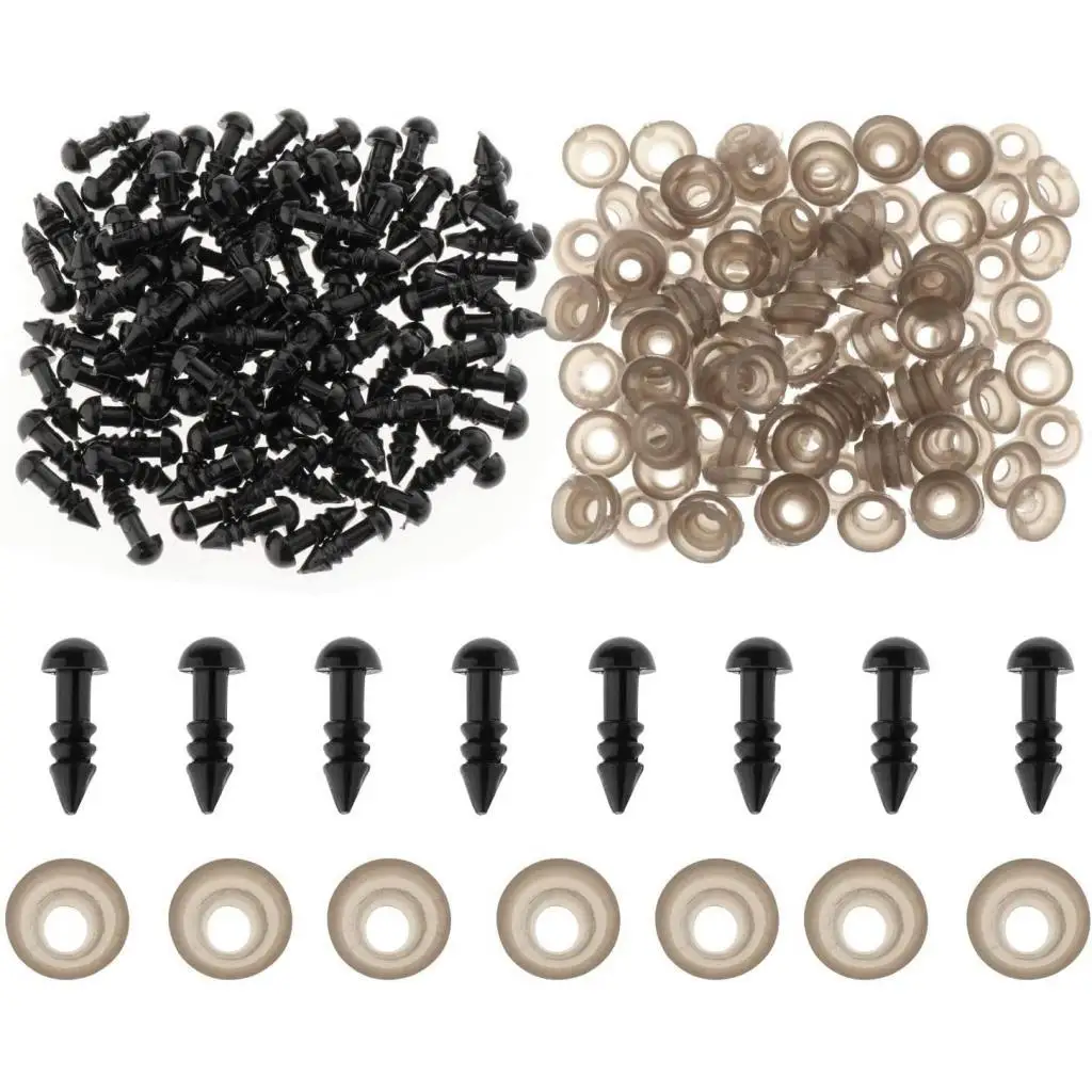

Safety Eyes for Doll Making Black Plastic Eyes with Washers for Stuffed Animals DIY Craft Supplies