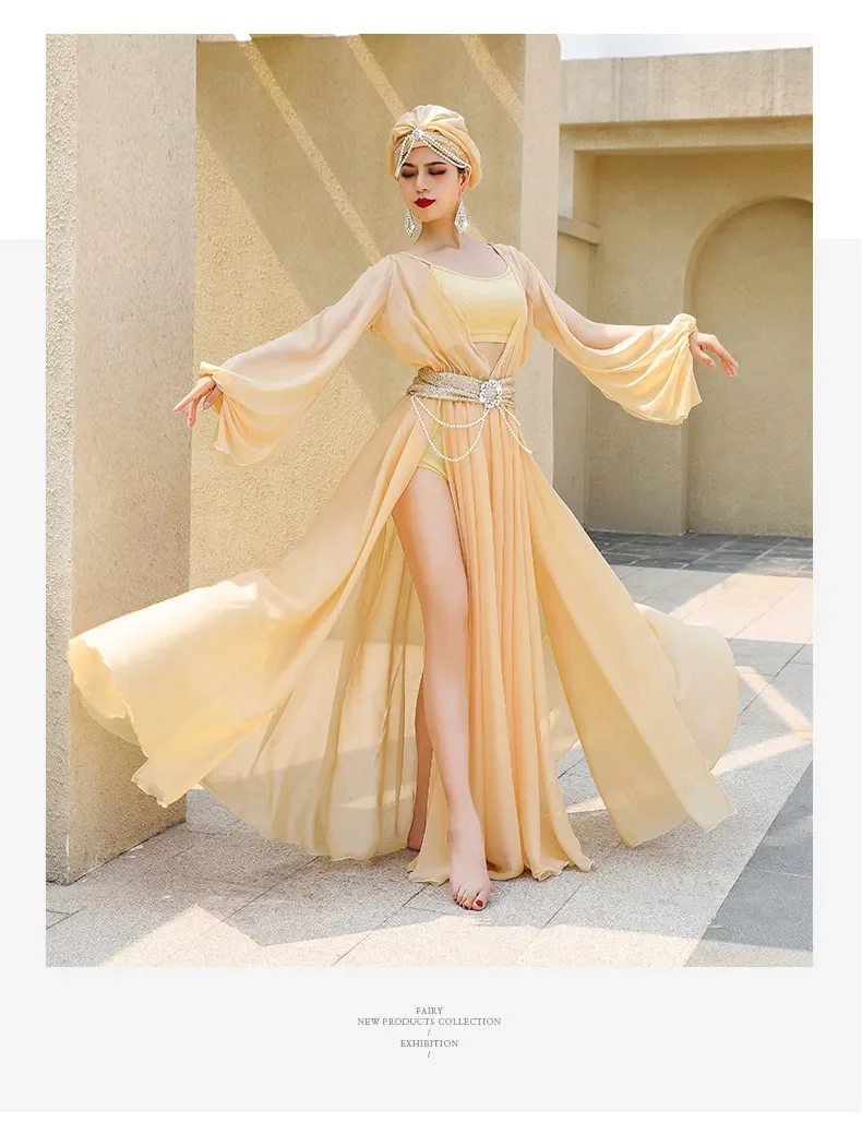 Neues Bauchtanz-Folk-Kostüm Unsterbliche Eleganz Palast-Tanz Bühnen-Gruppen-Aufführungskostüm-Set für Damen-Tanzkostüme – Detail 8