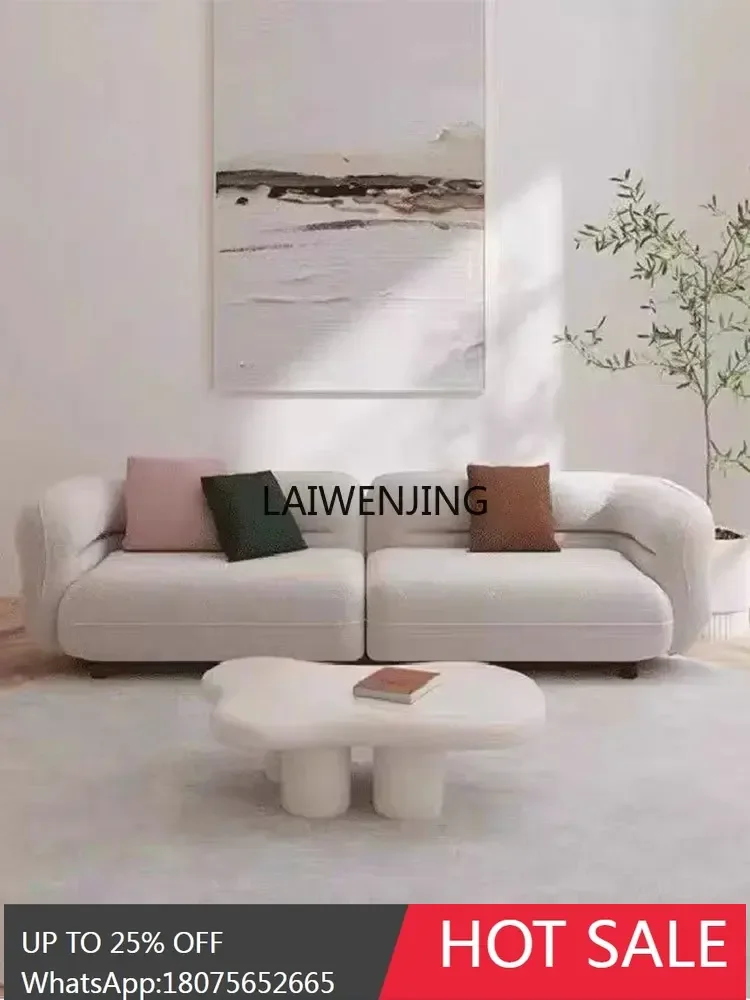 

SGF light luxury cloud fabric lamb wool French living room Italian straight row sofa