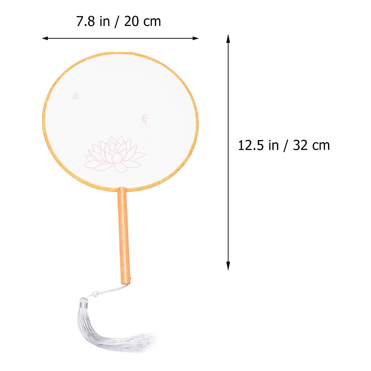 

Embroidery Silk Fan Kit High Quality Lotus Blank Design for DIY Beginners Handmade Crafts Fan Making Materials