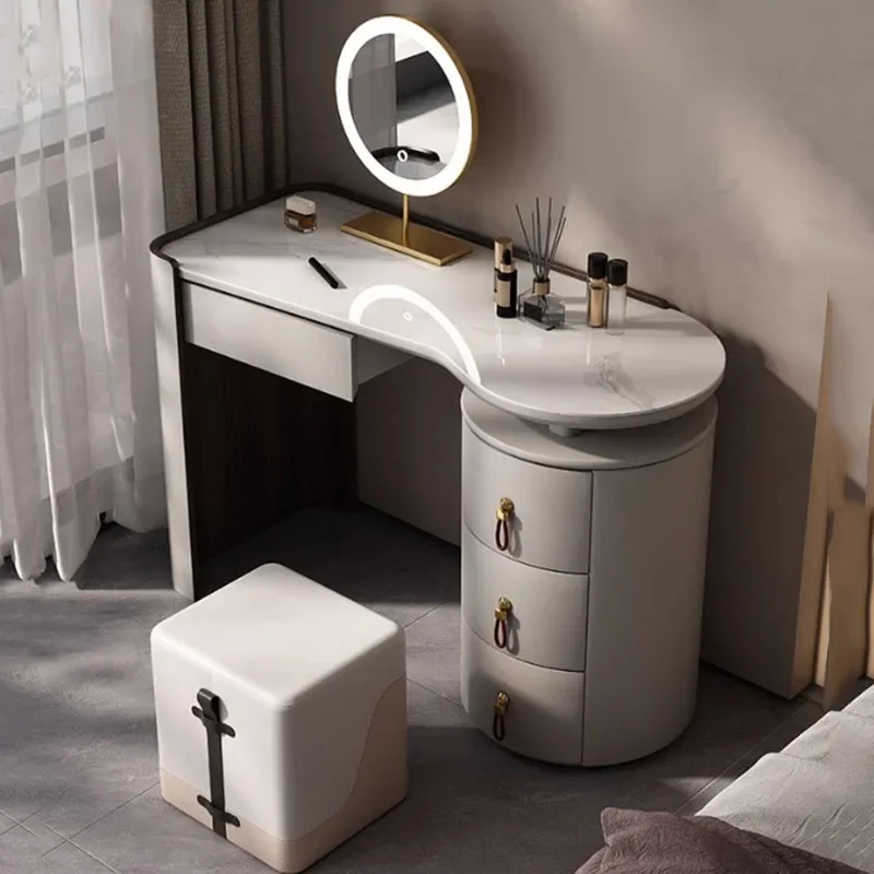 

Nordic Luxury Vanity Table Modern Women Cabinet Drawer Dressing Table Modern Aesthetic Tocador Maquillaje Bedroom Furniture