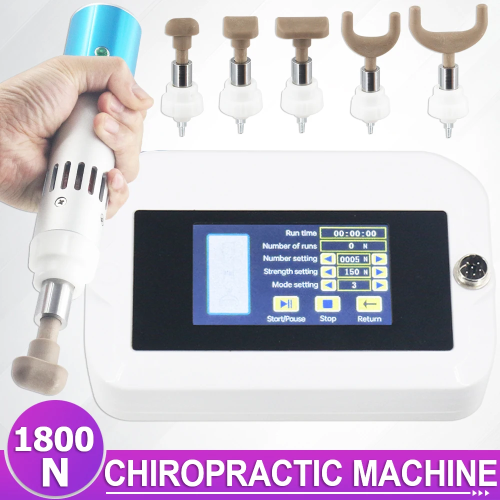 1800N Electric Correction Gun Spinal Chiropractic Adjusting Tools Impulse Spine Cervical 8 Languages Touch Screen Massager New