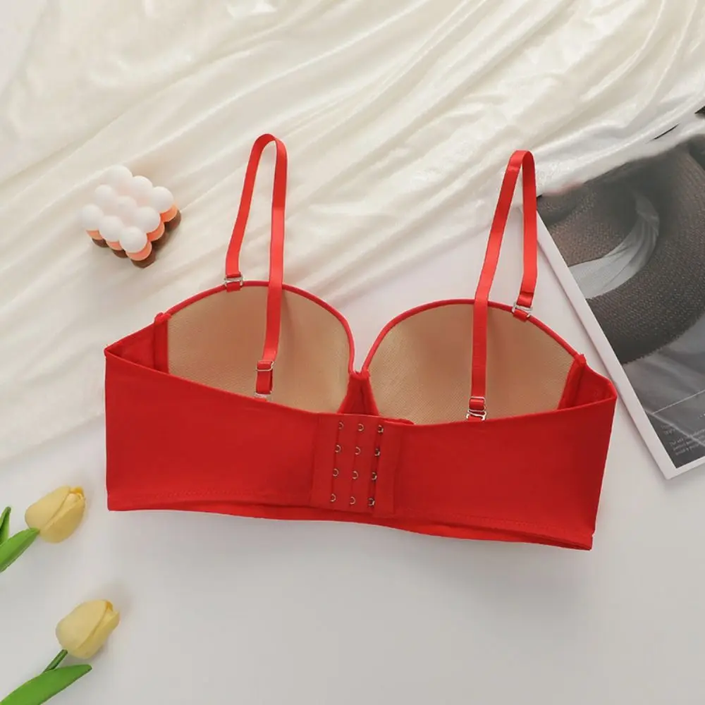 Breathable Gathering Push Up Bras Shockproof Anti-sagging Sequined Shiny Bra Intimates Close-fitting Bras Women Female