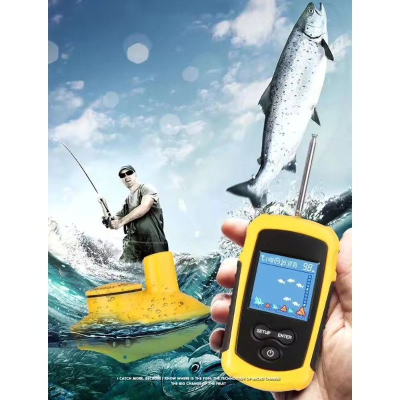 Portable Fish Depth Finder Water Handheld Fish Finder Sonar Boat Transducer Fishing echo sounder