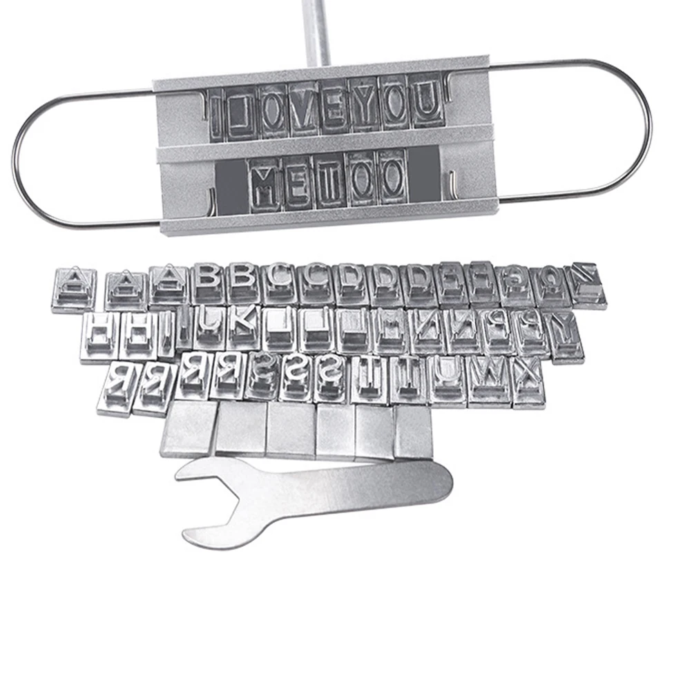 

Letter Branding Tool 55 Letters BBQ Meat Steak Names Press Kitchen Tools Barbecue Accessories Iron Set Wooden Handle Heat