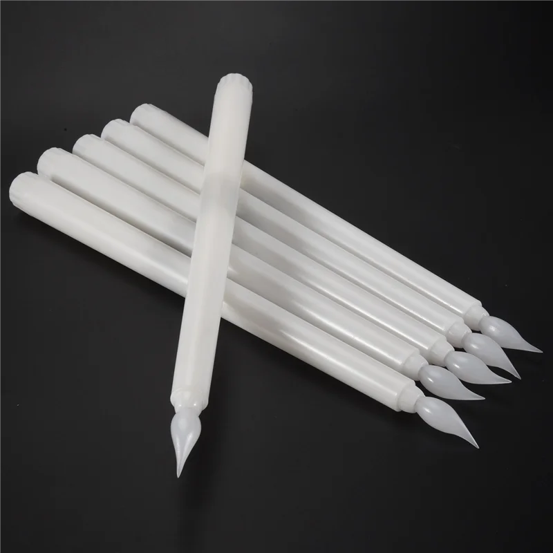 

ABBN-6Pcs Беспламенные конические свечи, мерцающие с 10-клавишным дистанционным таймером, светодиодные подсвечники на батарейках, оконные свечи