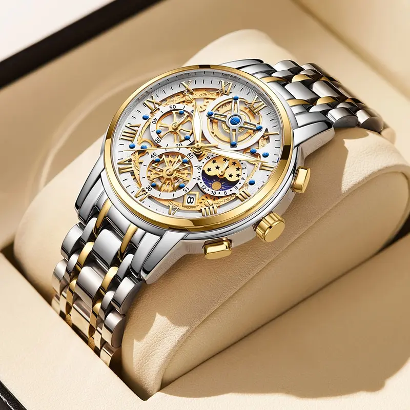 Heren Horloge Sport Quartz Horloges Heren Waterdichte Chronograaf Polshorloge Mens Militaire Klok Man Relogio Masculino