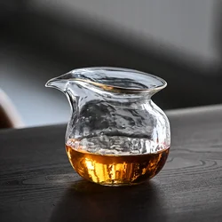 220ml Japanese Hammer Pattern Glass Fair Cup Chahai Tea Pitcher Heat resistant Coffee Kung Fu Tea Separator Tea Set Accessories