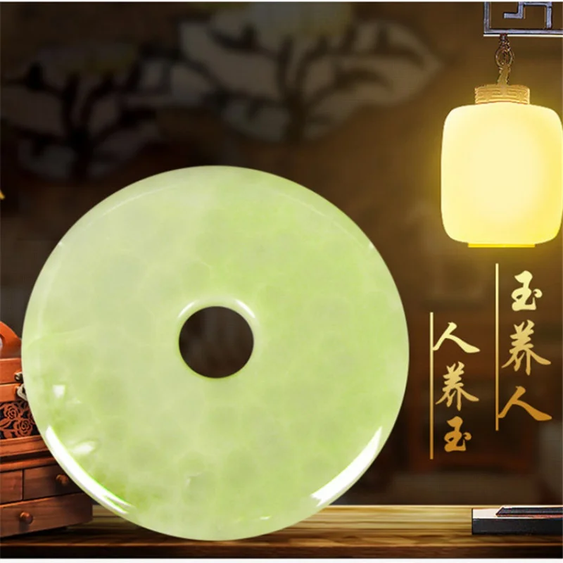 Living Room Office Home Decoration Gift Stone Jade and Shibi Natural White Jade Afghanistan Daping Buckle Decoration