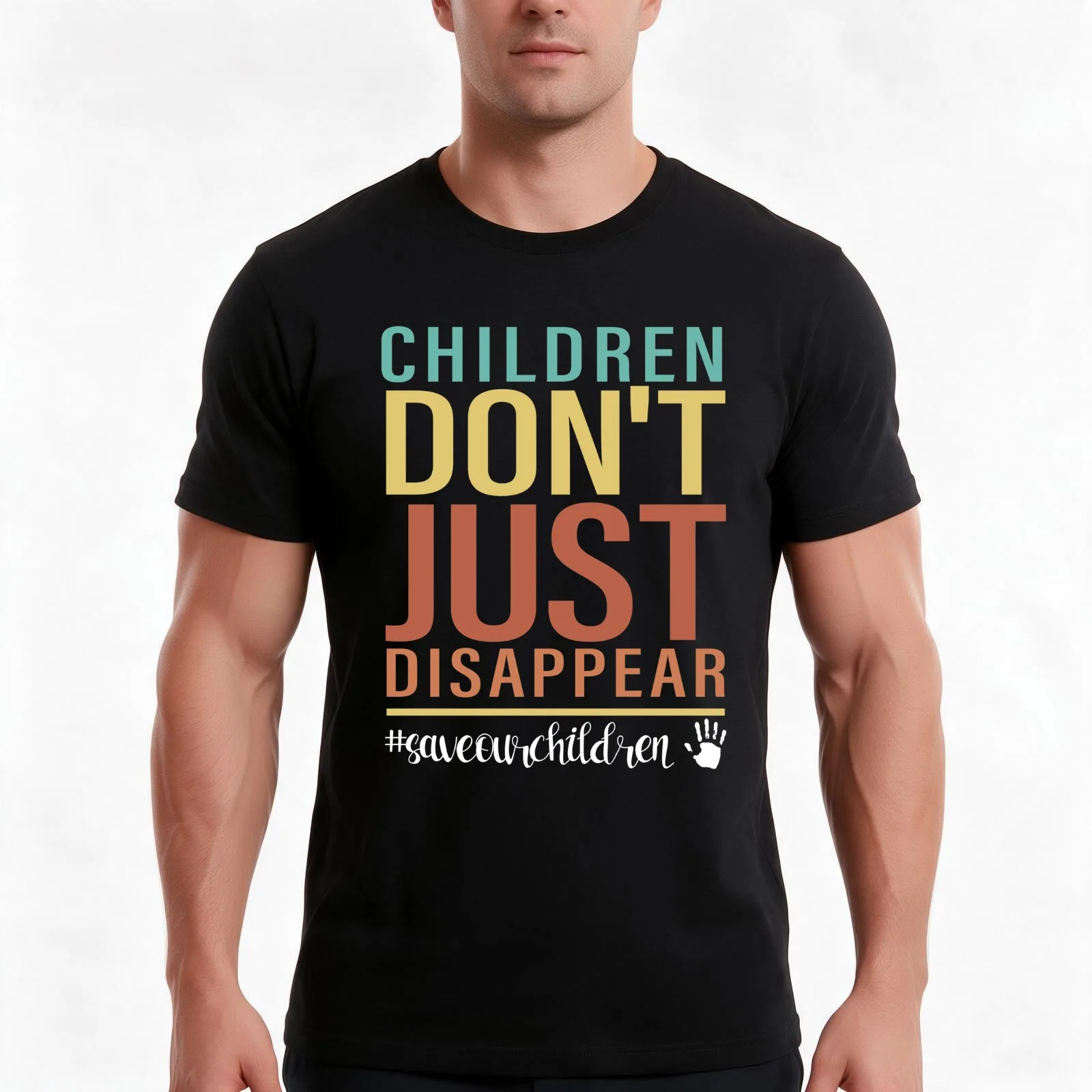 Children Don't Just Disappear #SaveOurChildren T-Shirt, Summer Casual Cotton Tee, Oversized Streetwear Tops, Unisex Men Women