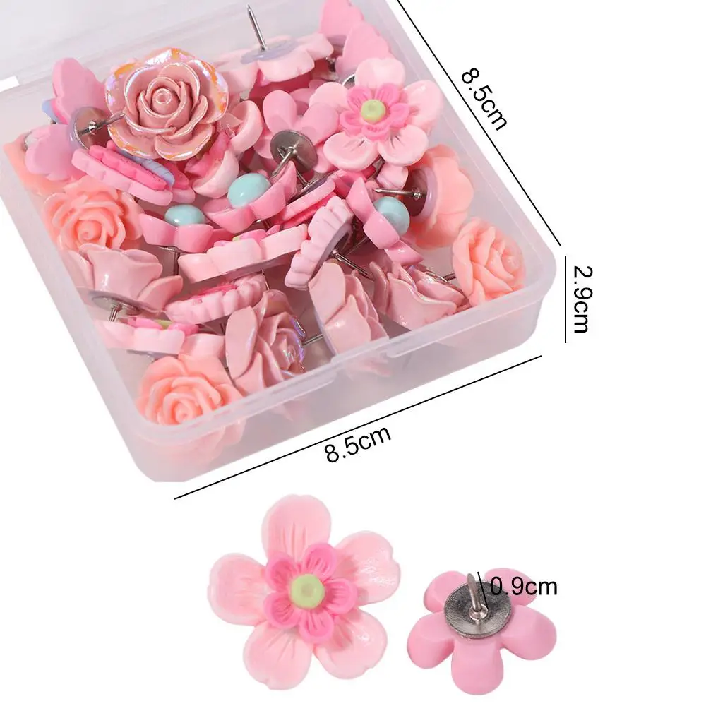 30Pcs DIY Butterfly Push Pins Creative Colorful Flower Pushpins Multifunctional Reusable Blackboard Push Pins