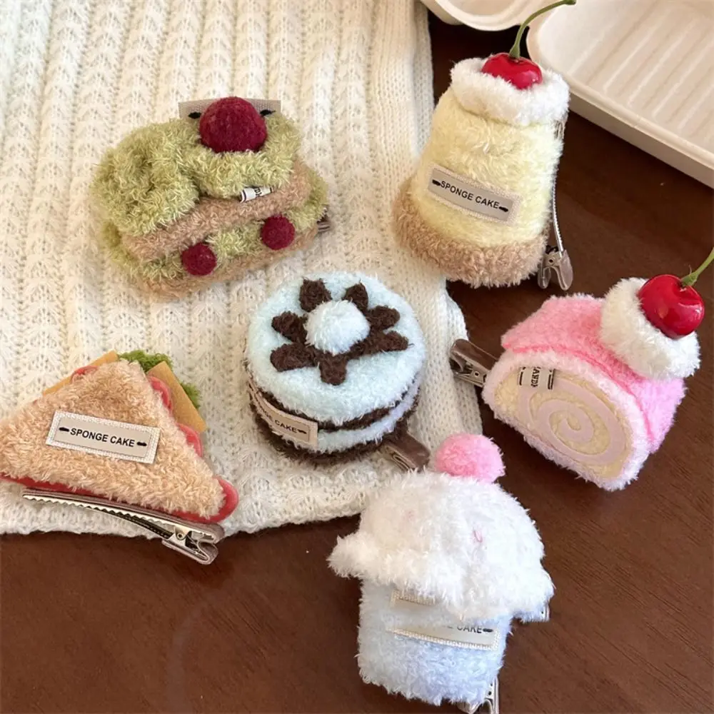 

Creativity Sandwich Cream Cake Hairpin Soft Cake Plush Hairpin Bangs Hair Clip Simulation Headdress