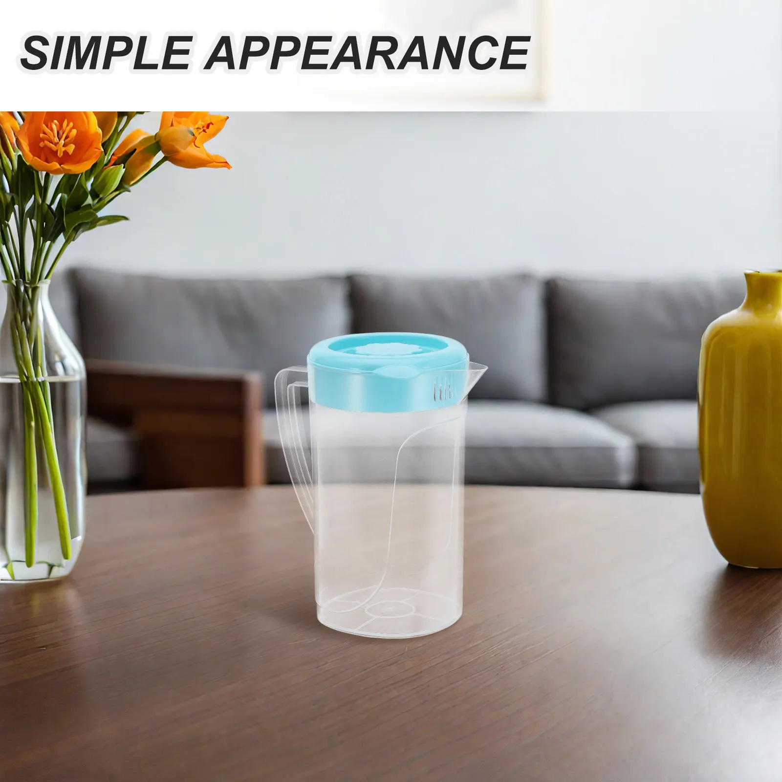 Large Capacity Plastic Diffuser Tea Pitcher Family Size Shatterproof Beverage Jug Glass Replacement for Iced Tea Juice Lemonade