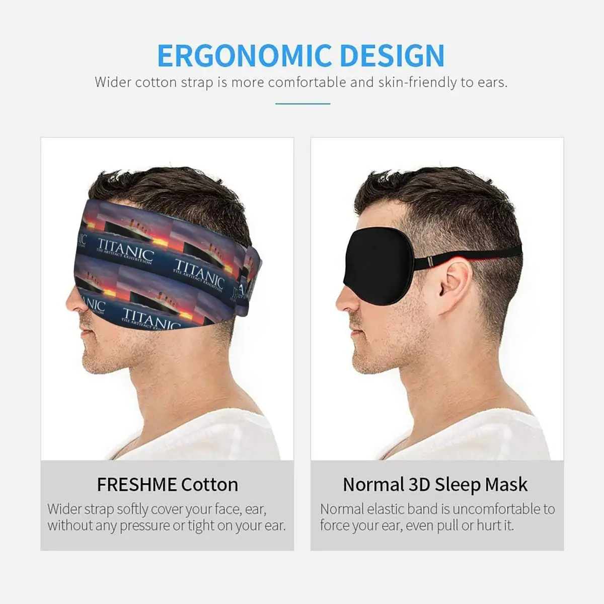 Titanic Romantic Movie sleep eye mask Light Blocking Portable Eye Cover for Girls Boys Travel Party Gift Eyeshade eyepatch view 5