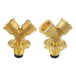 Propane Gas Splitter Adapter with Shut Off Valve Metal Quick Connecting 2 Way Gas Adapter for Gas Burner Tabletop Camping Grill