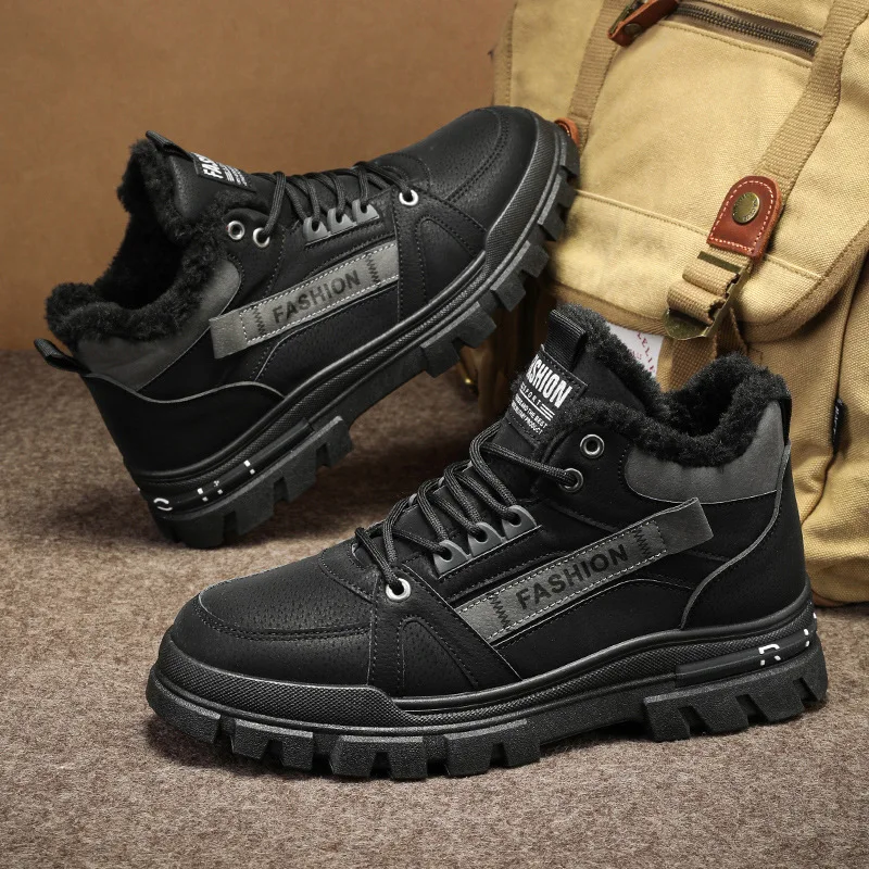 

Мужская обувь на осень и зиму 2025: теплая и плюшевая обувь на толстой подошве для мужчин для спорта и отдыха.